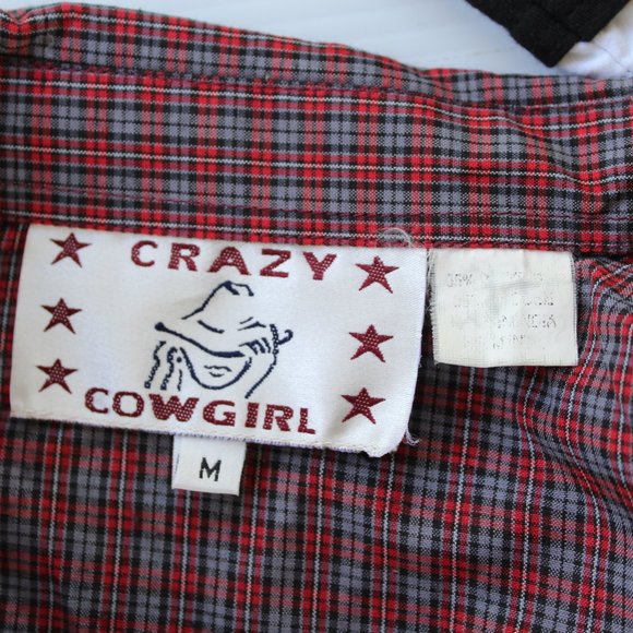 Crazy Cowgirl Snap Button Sleeveless Shirt Sz M - Picture 4 of 5